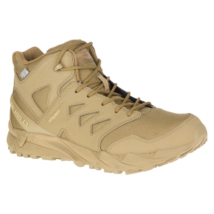 Bottes de Securite Merrell Agility Peak Mid Tactical Waterproof Marron Clair Femme | H.O.LOKJ